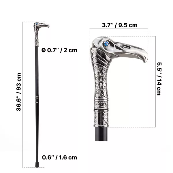 Canne À Tête D’aigle Bâton De Marche Décoratif – Image 7